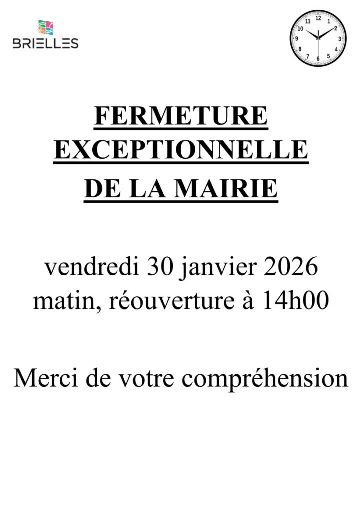 ouverture mairie 30.01.26