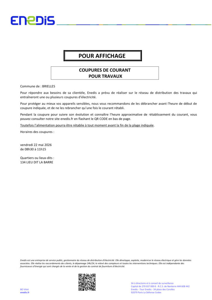 Coupure Elec 22.05.2026